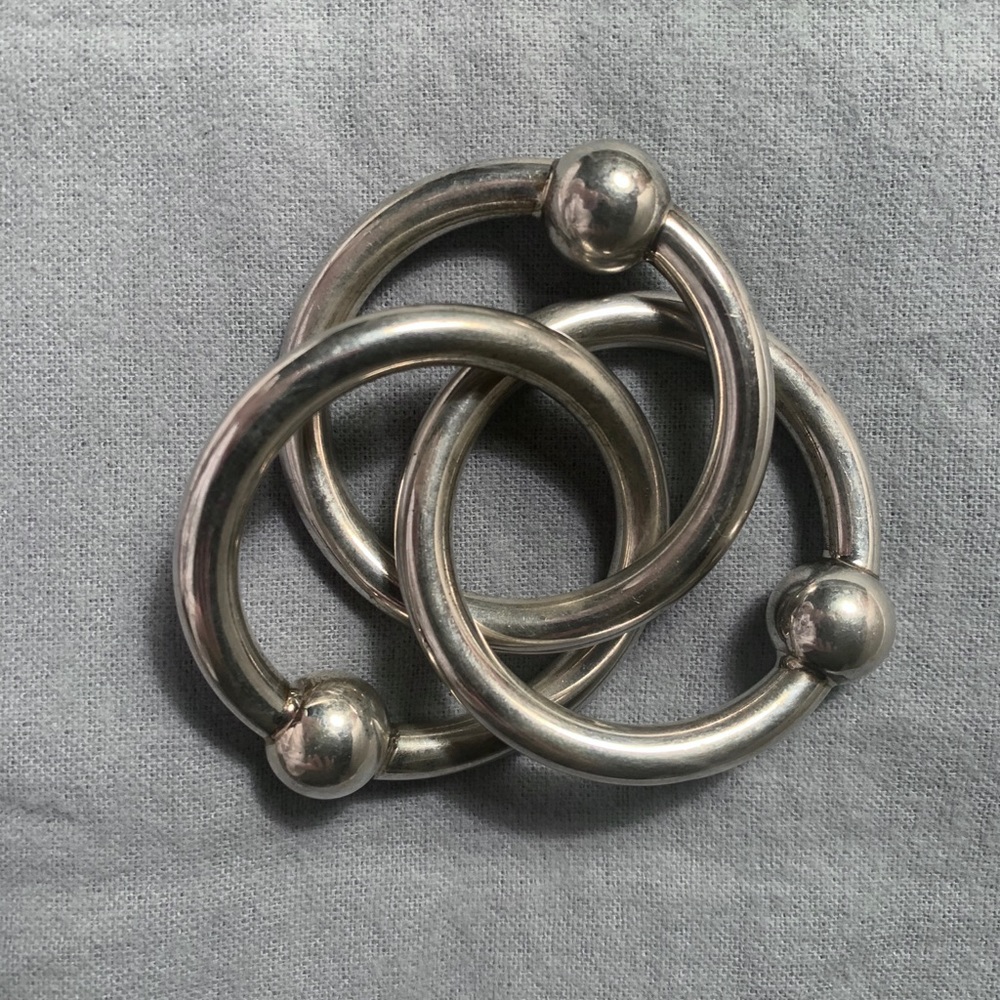 TIFFANY & CO Sterling 3 Ring Baby Rattle Teether